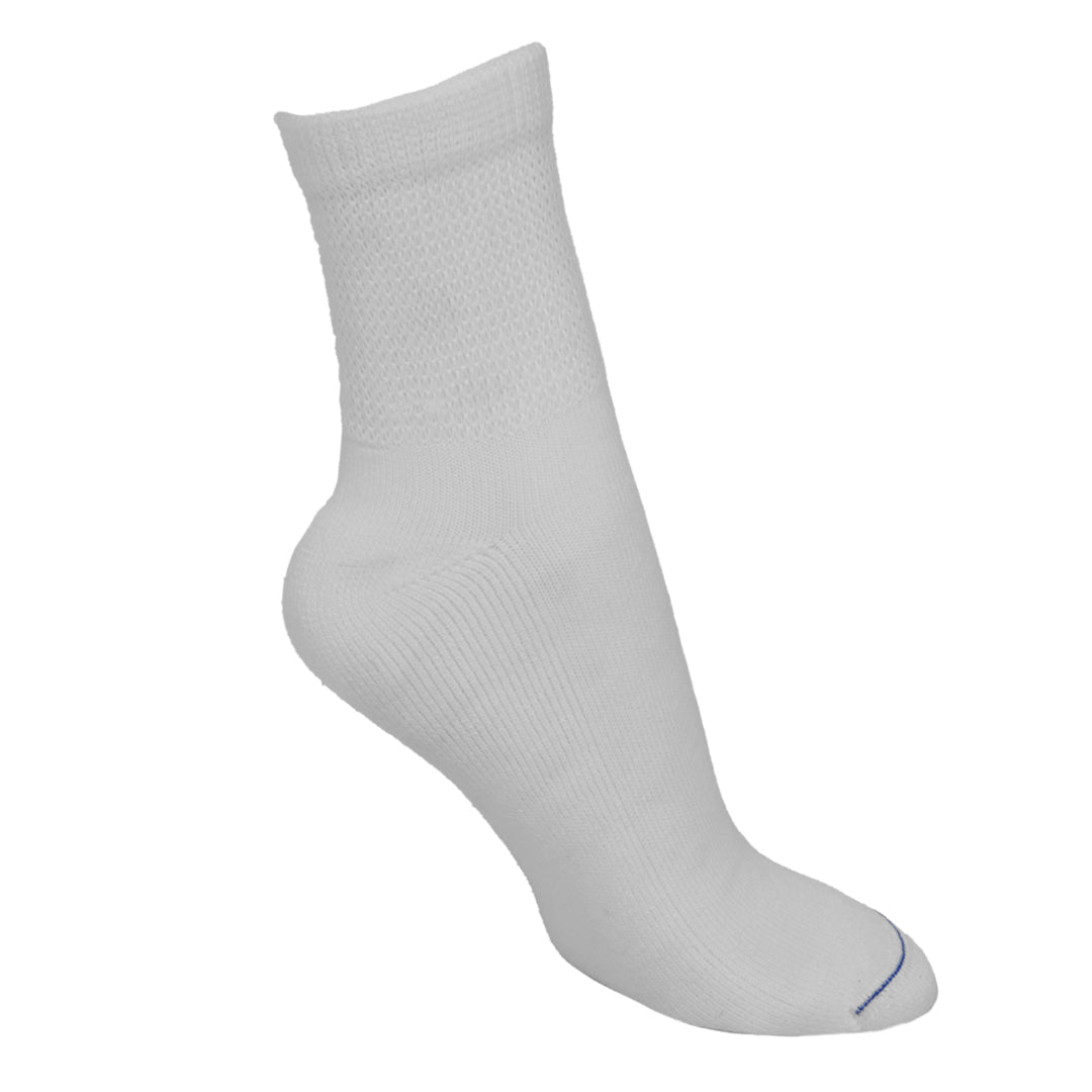 White Diabetic Crew Socks – Non-Binding, for Sensitive Feet