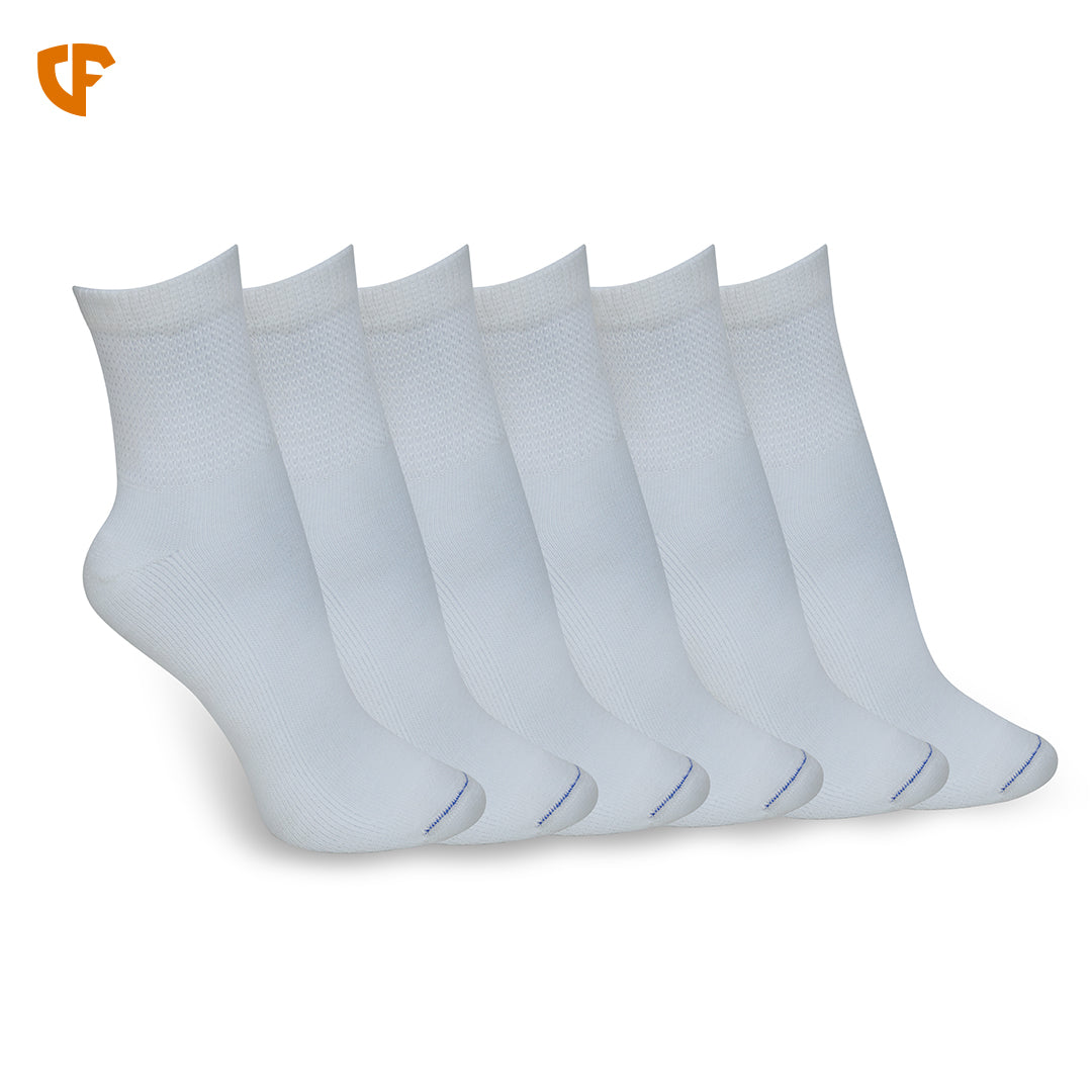 Diabetic Quarter Socks for Men & Women - White