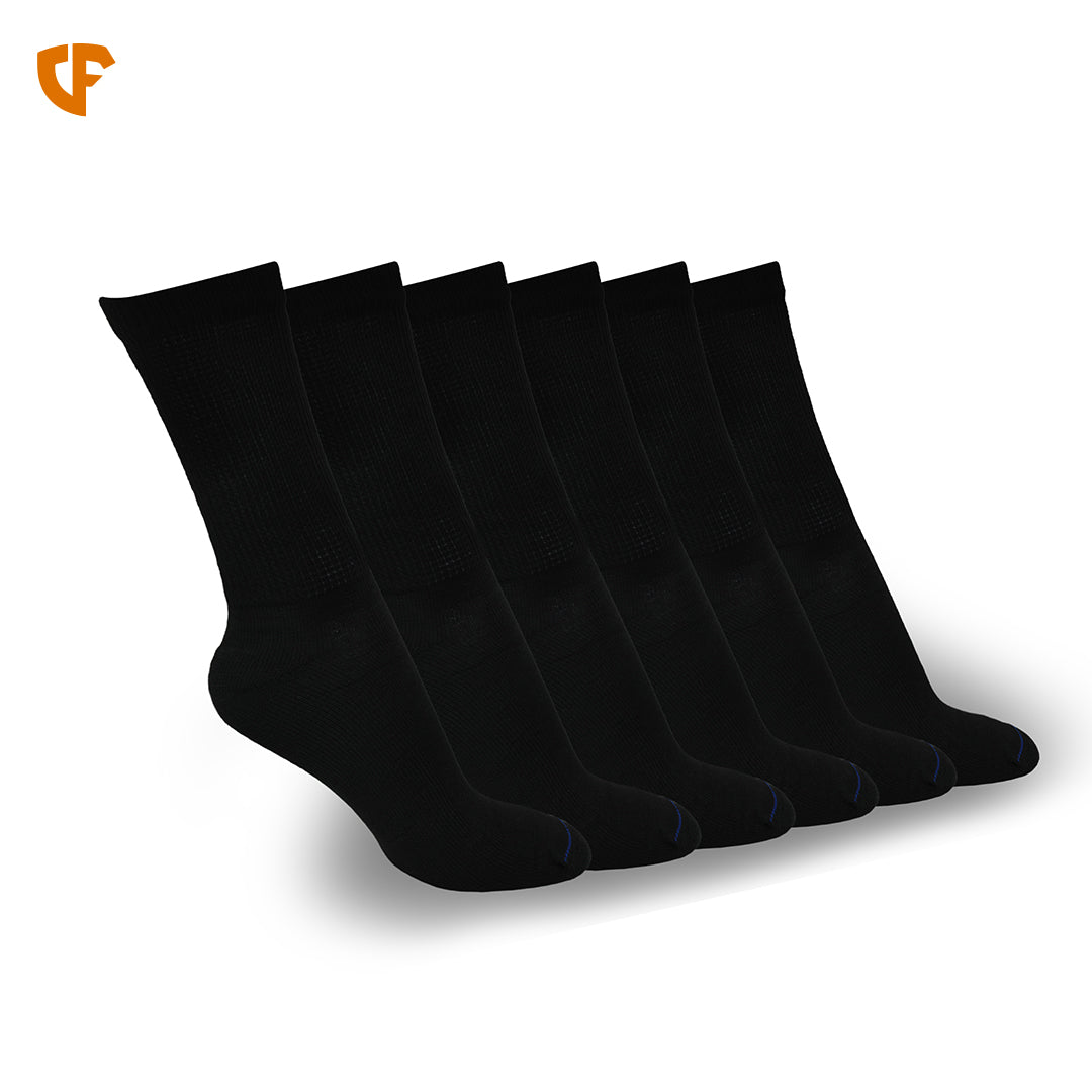 Black Diabetic Crew Socks for Men & Women