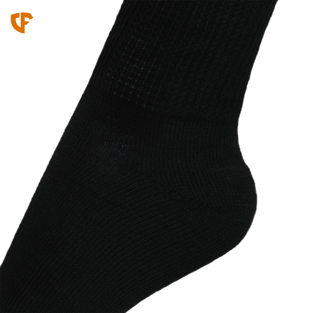 Black Diabetic Crew Socks for Men & Women