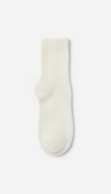 Merino Wool Ribbed Ankle Sock White
