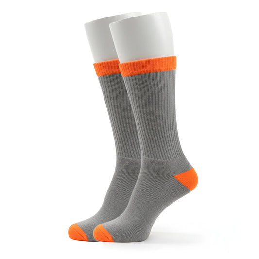 Unisex Crew Work Socks — Durable, Cushioned & Moisture — Wicking for Long Workdays and Boots — Orange