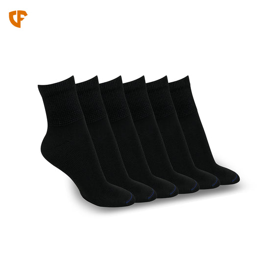 Diabetic Quarter Socks for Men & Women - Black