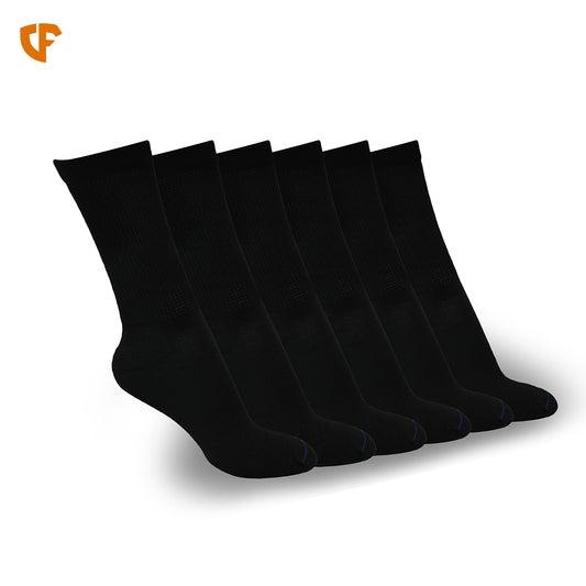 Black Diabetic Crew Socks for Men & Women