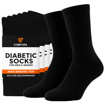 Diabetic Crew Socks for Men & Women – Soft Stretch, Seamless & Comfort Fit for Sensitive Feet
