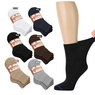 Diabetic Quarter Socks for Men & Women – Soft Stretch, Seamless & Comfort Fit for Sensitive Feet