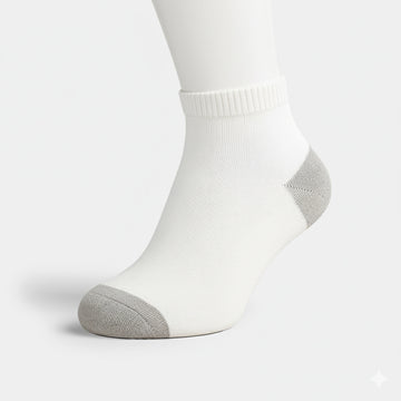 Unisex Ankle Sports Socks — Athletic Socks for Running, Gym Training & Everyday Comfort — White